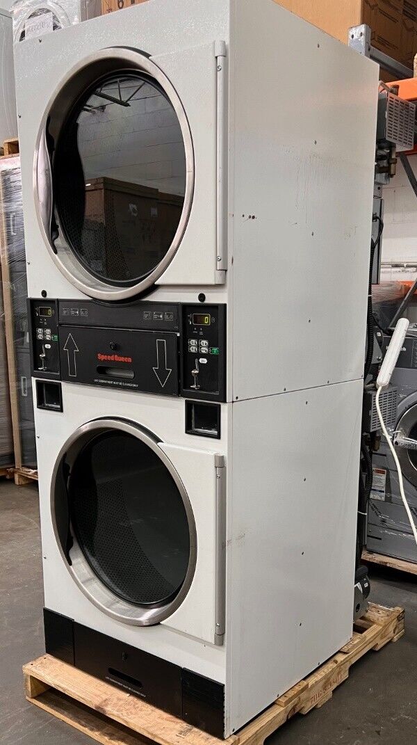 Speed Queen 30Lb Stack Gas Dryer STT30N 120V 60Hz 1Ph White Coin Operated [Used]
