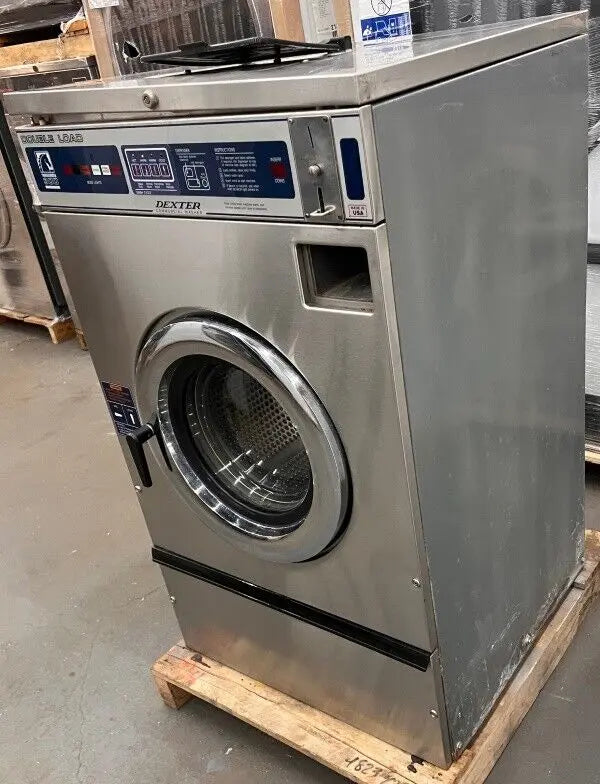 Dexter WCH18AB Double Load Washer SS 20Lb 208-240V 3Ph 60Hz Coin Op [Used] Dexter