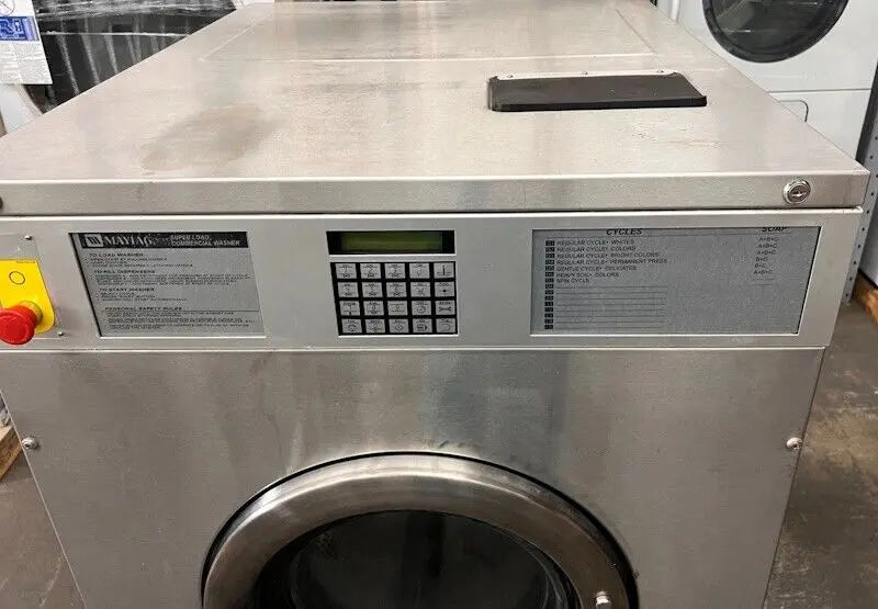 Maytag MFR50PN Front Load Washer Stainless 50Lb 208-240V 60Hz 3Ph OPL 2014[Used] Maytag