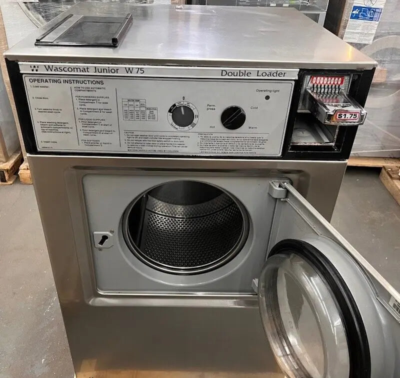 Wascomat Junior W75 Front Load Washer SS 20Lb 240V 3Ph 60Hz Coin Slide Op[Used] Wascomat