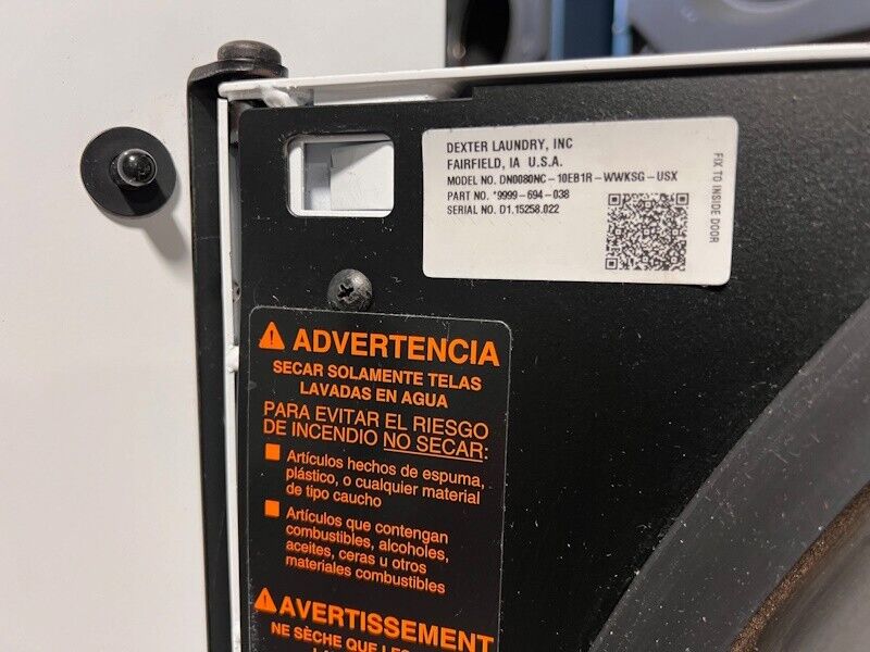 Dexter Gas Dryer 80Lb DN0080NC White 120v 60Hz 1Ph OPL Hotel