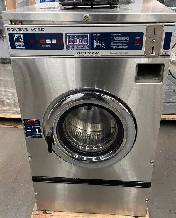 Dexter WCH18AB Double Load Washer SS 20Lb 208-240V 3Ph 60Hz Coin Op [Used] Dexter