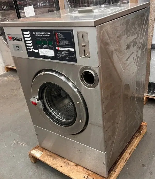 Ipso 18Lb WE73 Front Load Washer 18Lb 240V 60Hz 3Ph Coin Operated 2000 Laundry Machines and Parts