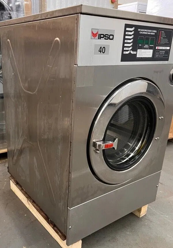 Ipso 40Lb Commercial Front Load Washer 240V 60Hz 3Ph Coin Operated 2000 [Used] IPSO