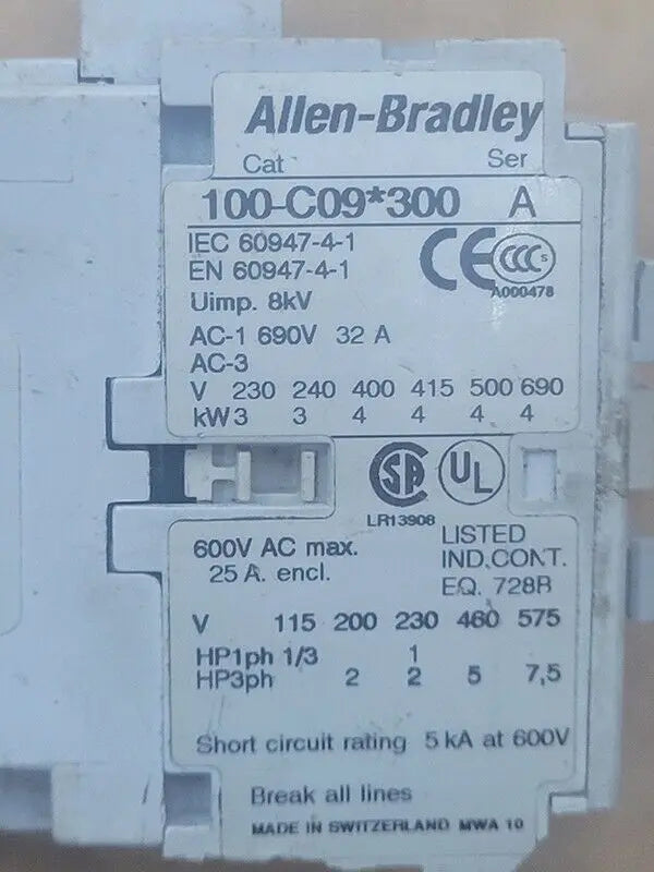 Allen Bradley Contactor 100-C09Z*300 (100-NX202DM) [USED] Allen Bradley