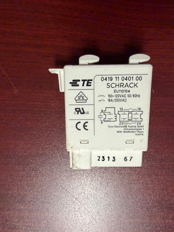 Wascomat 487160015, 160015 Blower Relay,120V TD30X30 Schrack 041911040100 [Used]