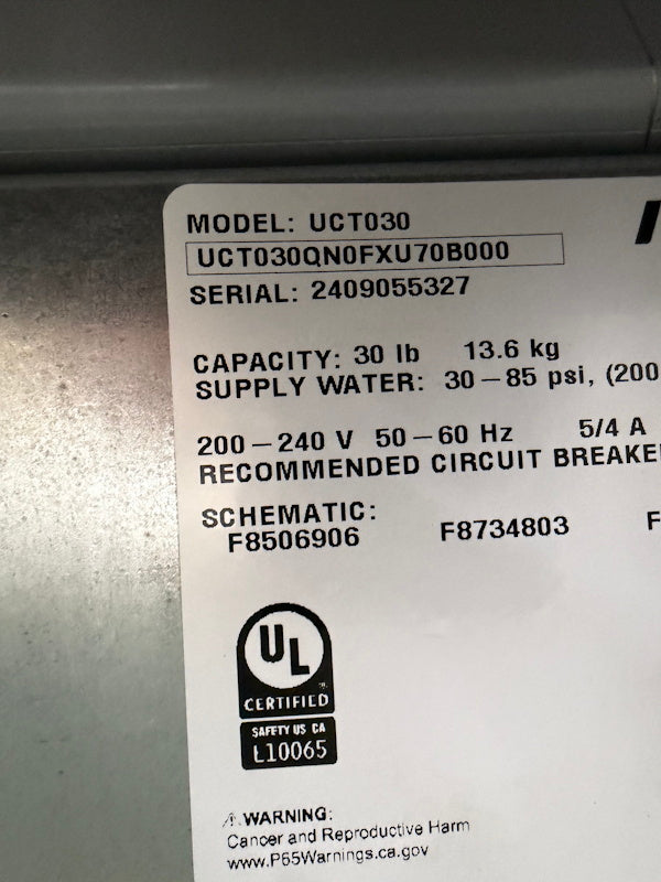UniMac UCT030 Front Load Washer 30Lb 200-240V 50-60Hz 1/3Ph OPL [New]