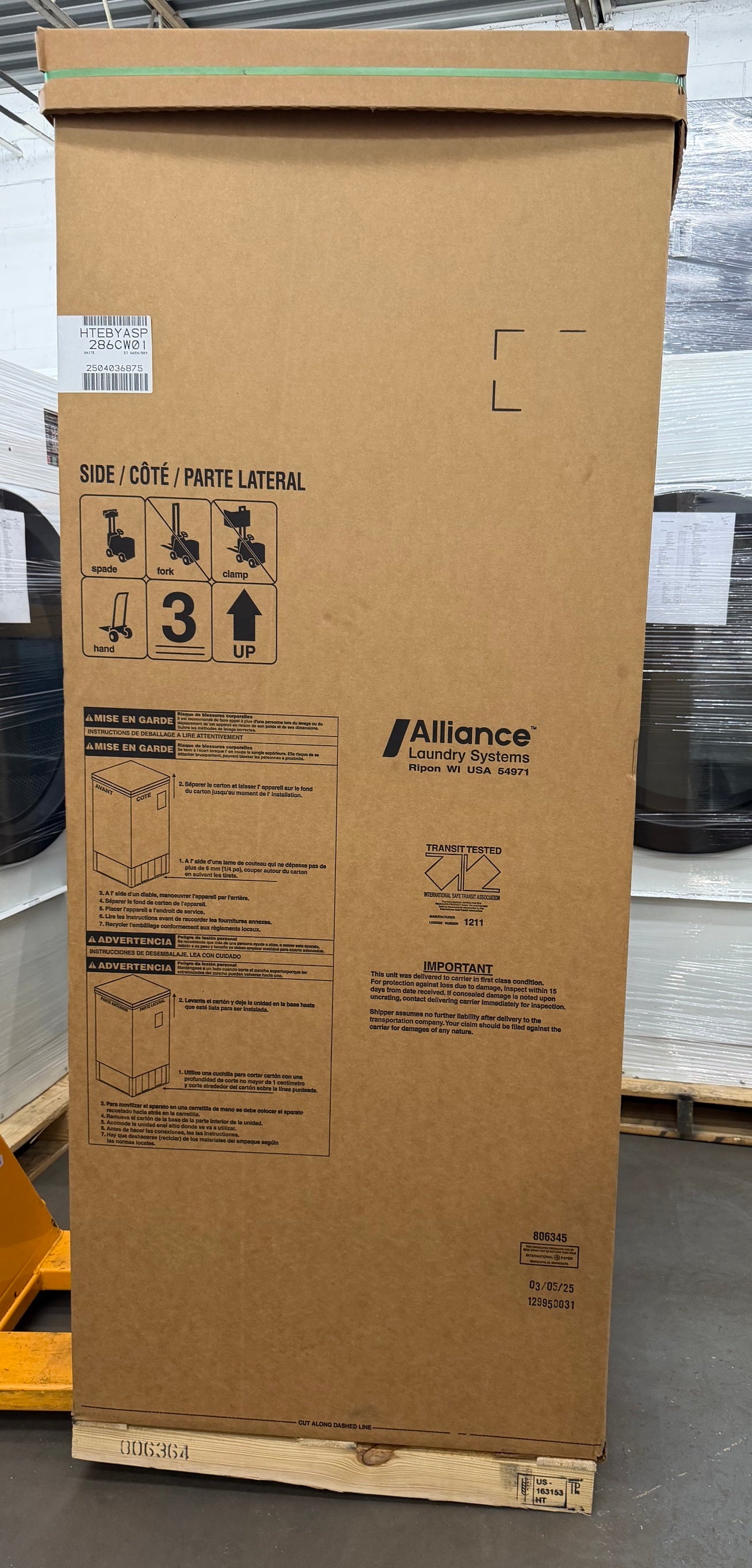 Huebsch HTEBYASP286CW01 Combo Washer / Electric Dryer 120/208/60/1 CardRe OPL[New]