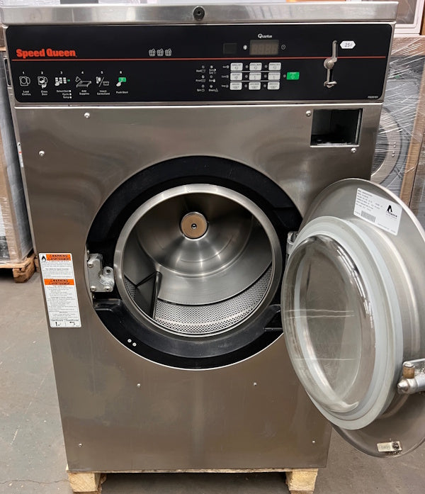 Speed Queen SCN030 FL SS Washer 30Lb 220-240V 60Hz 1-3Ph Coin Op [Used]