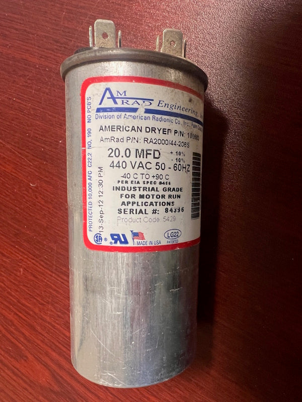 ADC Maytag Whirlpool Motor Start/Run Capacitor 20.0MFD 440VAC P/N 100683[Used]