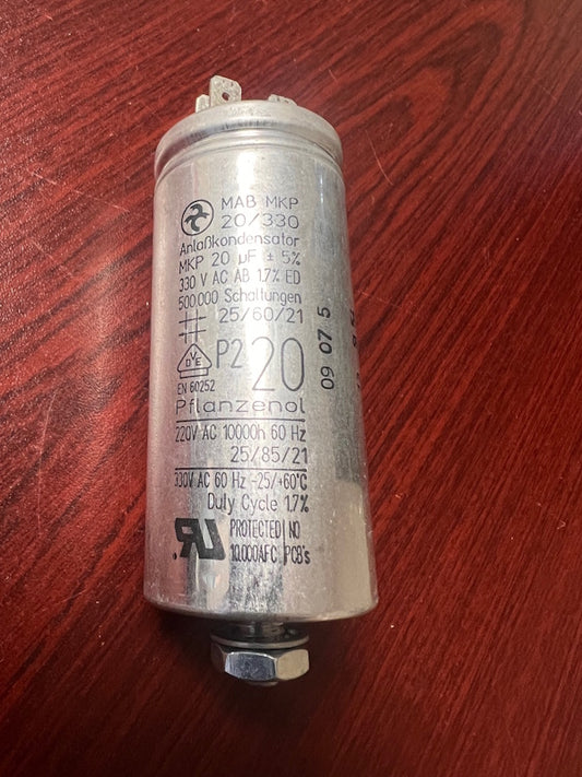 MAB MKP Washer Capacitor 20/330 Motor Run/Start 20MFD 330V [Used]
