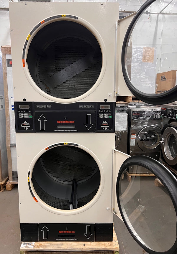 Speed Queen STT30N Stack Gas Dryer 30Lb Almond Card Re,Hotel 120V 60Hz 1Ph 2005[Used]