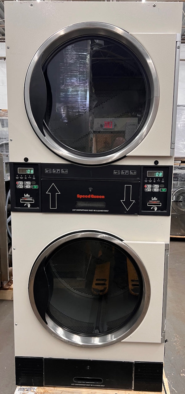 Speed Queen STT30N Stack Gas Dryer 30Lb Almond Card Re,Hotel 120V 60Hz 1Ph 2005[Used]