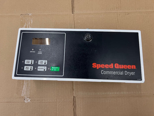 Speed Queen Dryer Service Control Panel, Overlay 514637 & Lock asse[Used]