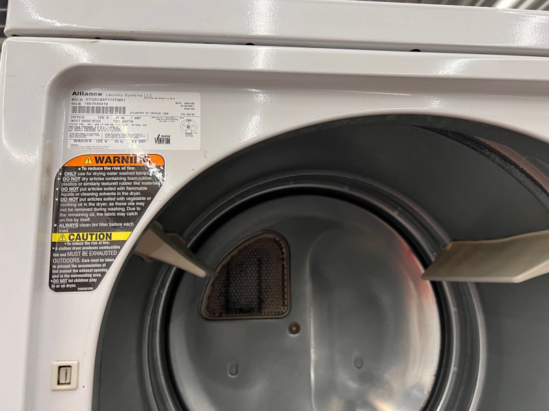 Huebsch HTGBCASP113TW01 Commercial Stack Washer / Gas Dryer 120v Coin Op[Used]