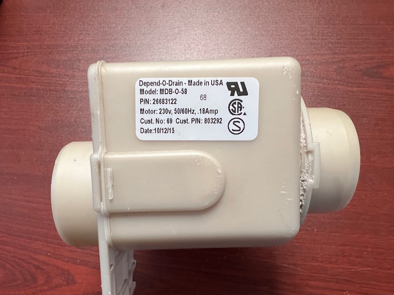 Speed Queen Washer Drain Valve 230v 50/60Hz, Depend-O-Drain p/n 26683122 [Used]