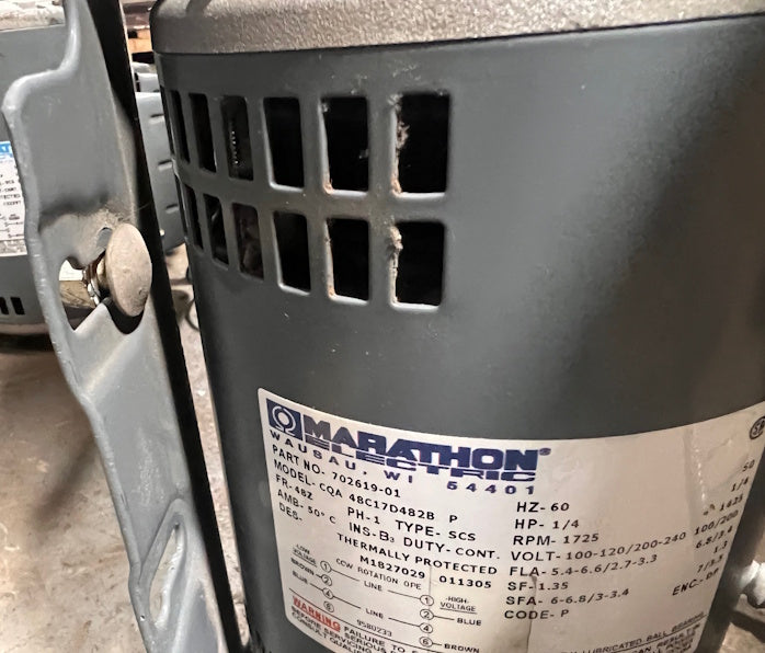 Dryer Motor 100v120v 200v240v 60Hz 1/4PH SQ Huebsch PN 70261901 [Used]