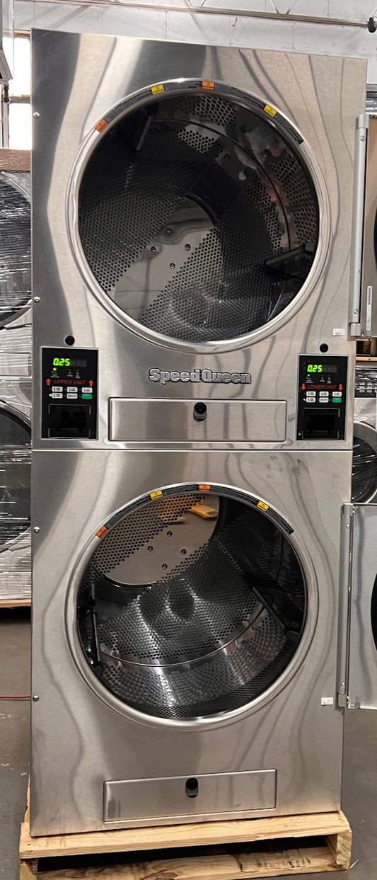 Speed Queen 30Lb SS Stack Dryer STT30N Gas 100-120V 50-60Hz Card Ready 2022 [Open Box]