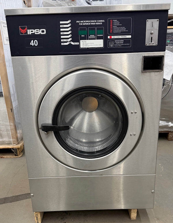 Ipso WE181C 40Lb Commercial Front Load Washer 240V 60Hz 1Ph Coin Op 2006 [Used]