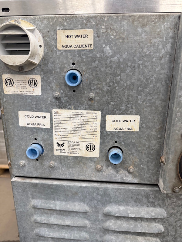 Ipso WE181C 40Lb Commercial Front Load Washer 240V 60Hz 1Ph Coin Op 2006 [Used]