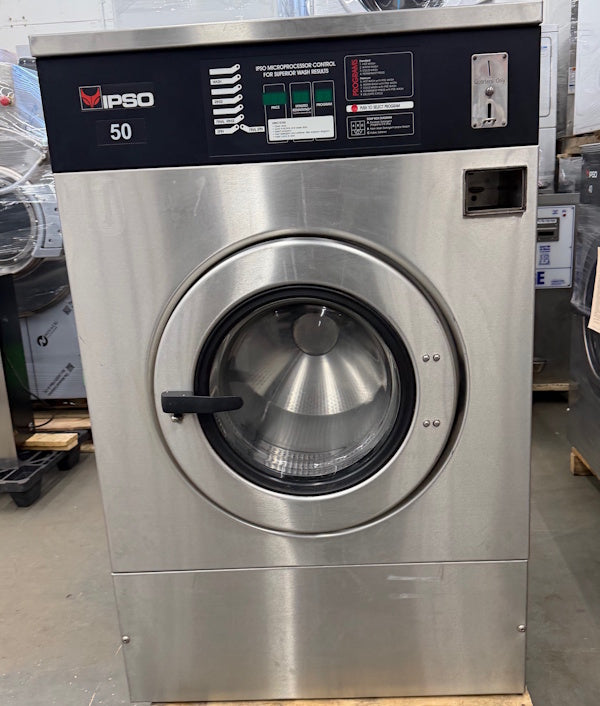 Ipso WE234SC 50Lb Commercial Front Load Washer 240V 60Hz 1Ph Coin Op 2005 [Used]