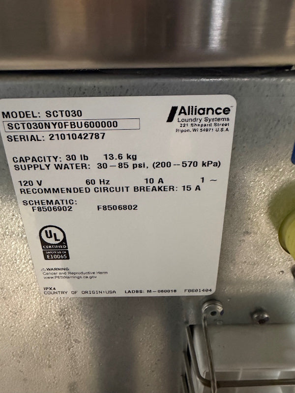 Speed Queen SCT030 Front Load Washer 30Lb 120v 60Hz 1Ph SS Card Re OPL 2021[Open Box]