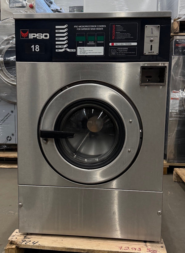 Ipso WE73C 18Lb Commercial Front Load Washer 240V 60Hz 3Ph Coin Op 2006 [Used]
