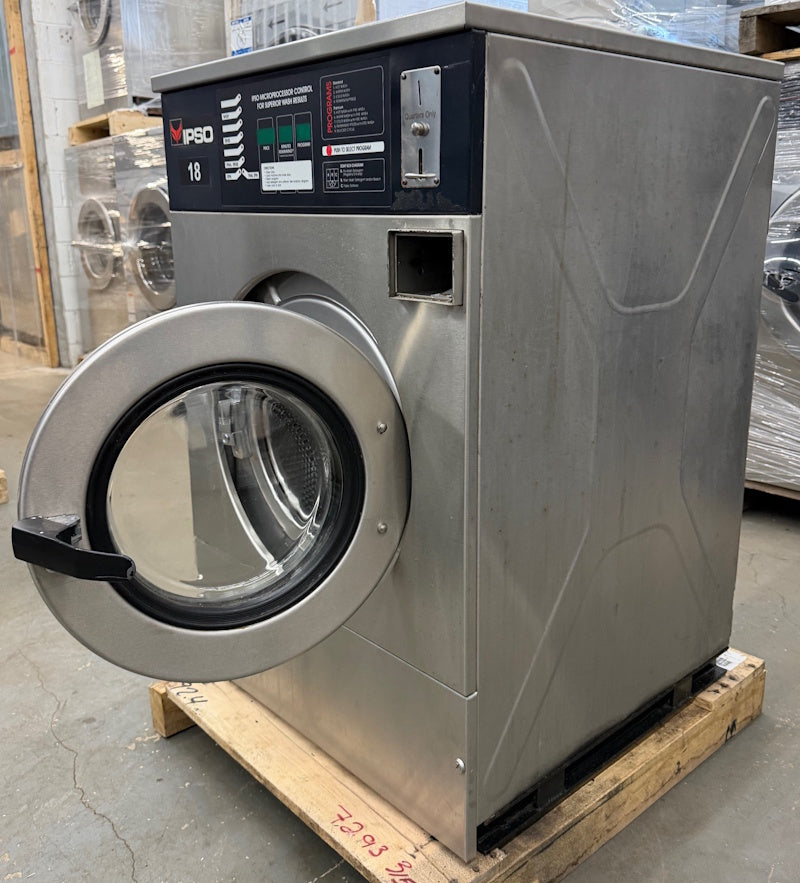 Ipso WE73C 18Lb Commercial Front Load Washer 240V 60Hz 3Ph Coin Op 2006 [Used]