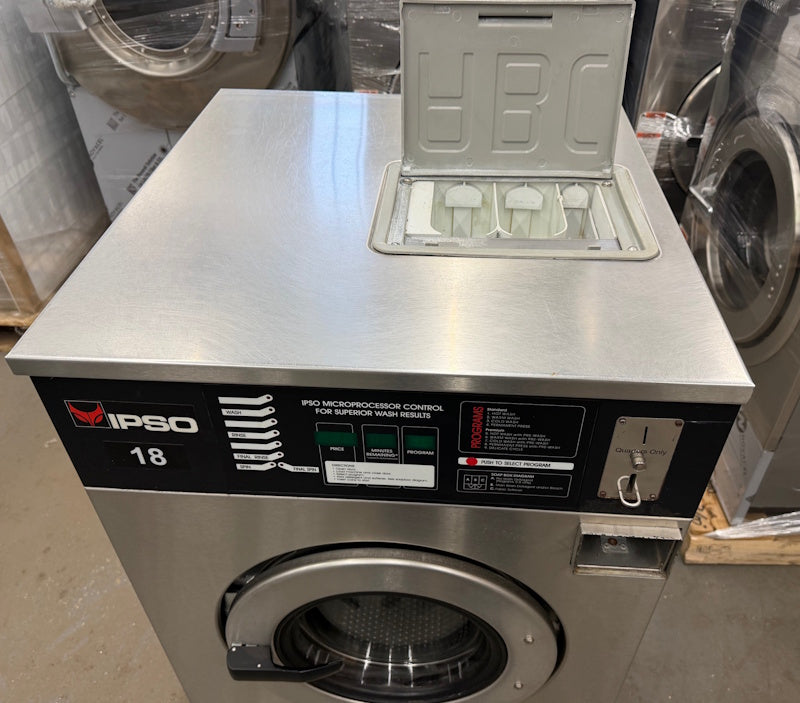 Ipso WE73C 18Lb Commercial Front Load Washer 240V 60Hz 3Ph Coin Op 2006 [Used]