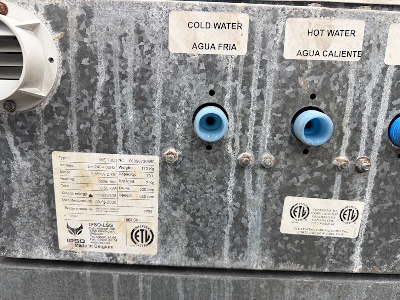 Ipso WE73C 18Lb Commercial Front Load Washer 240V 60Hz 3Ph Coin Op 2006 [Used]