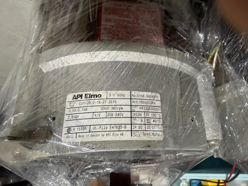 Elmo Motor WASH/EXTRACT 208-240V/60/3 CV112B/2-18-2T-2516 PRI325000017[Used]