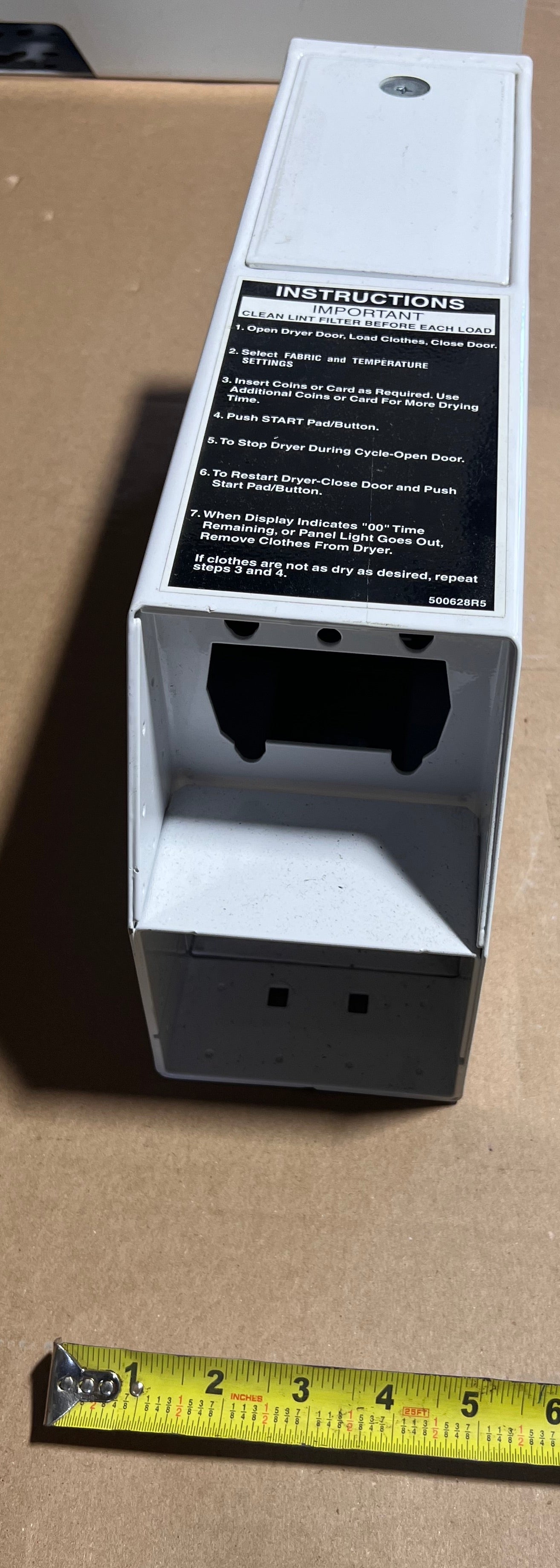 Speed Queen Dryer/Washer Coin Box Meter Case Housing Coin Slide White. P/N: 807398W [Used]