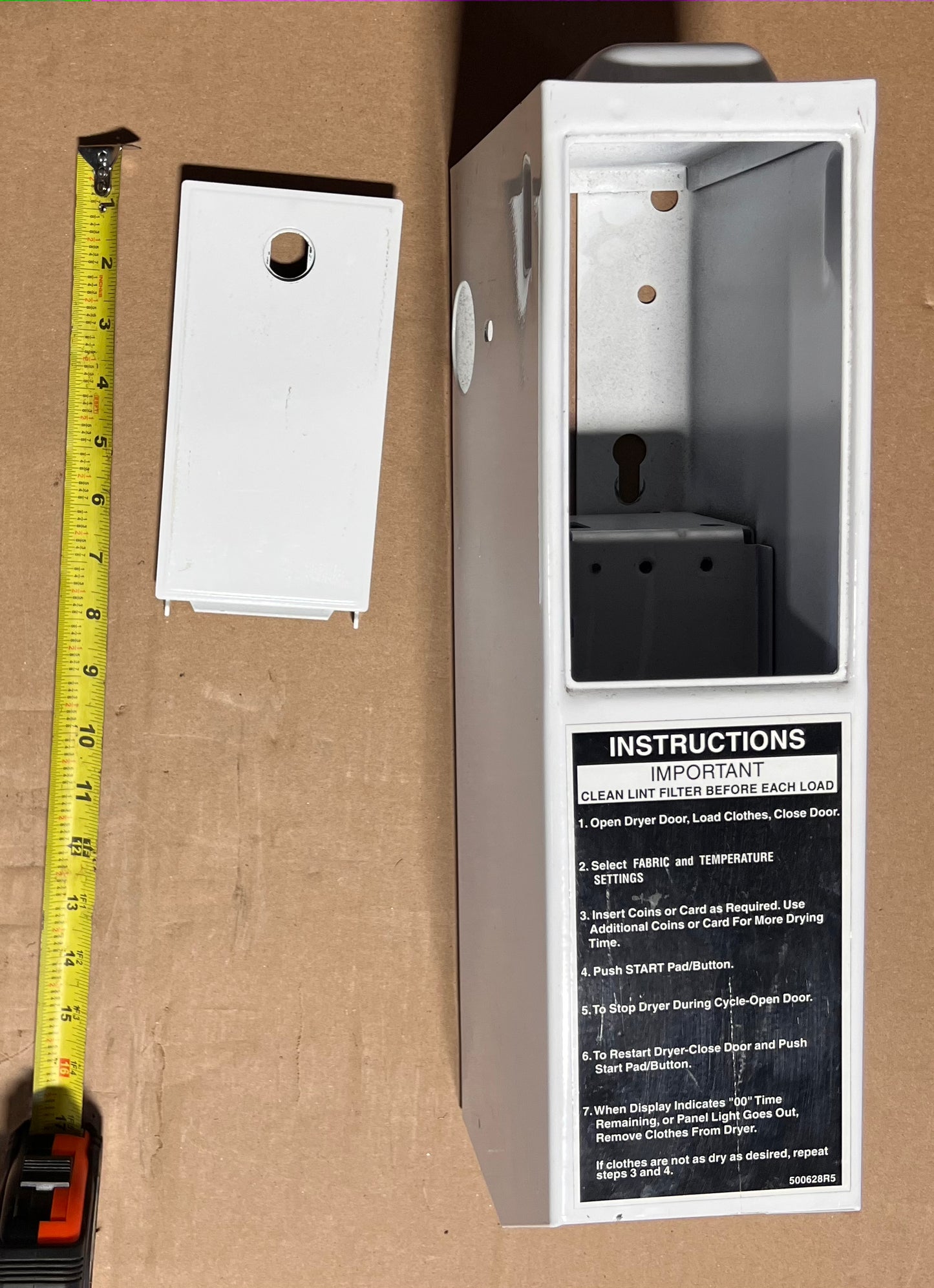 Speed Queen Dryer/Washer Coin Box Meter Case Housing Coin Slide White. P/N: 807398W [Used]
