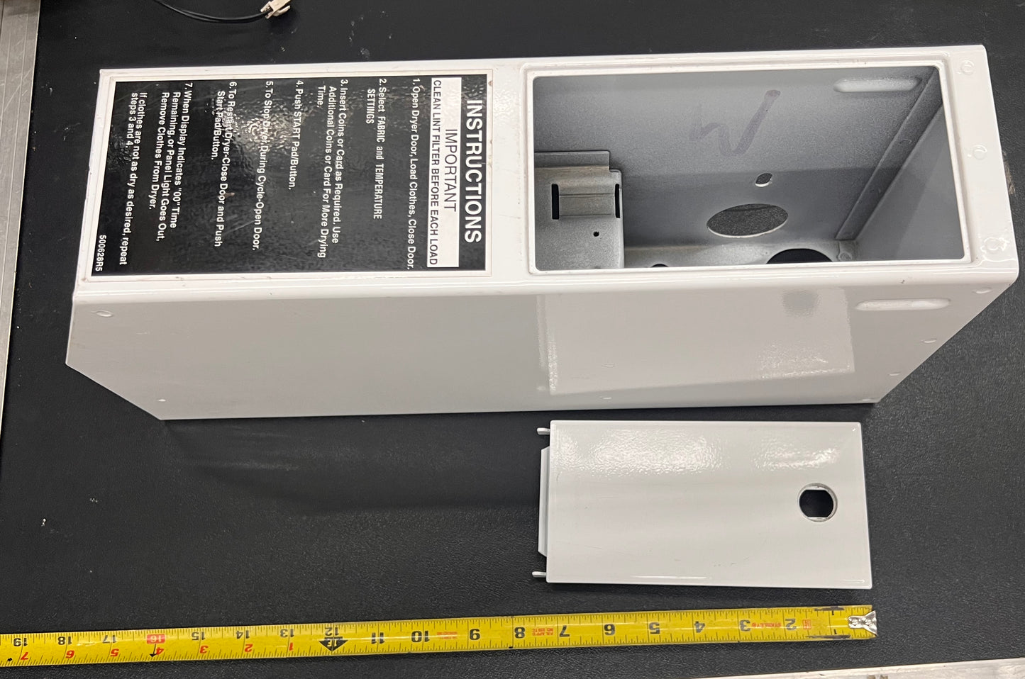 Speed Queen Dryer/Washer Coin Box Meter Case Housing Coin Slide White. P/N: #803575WP[Used]