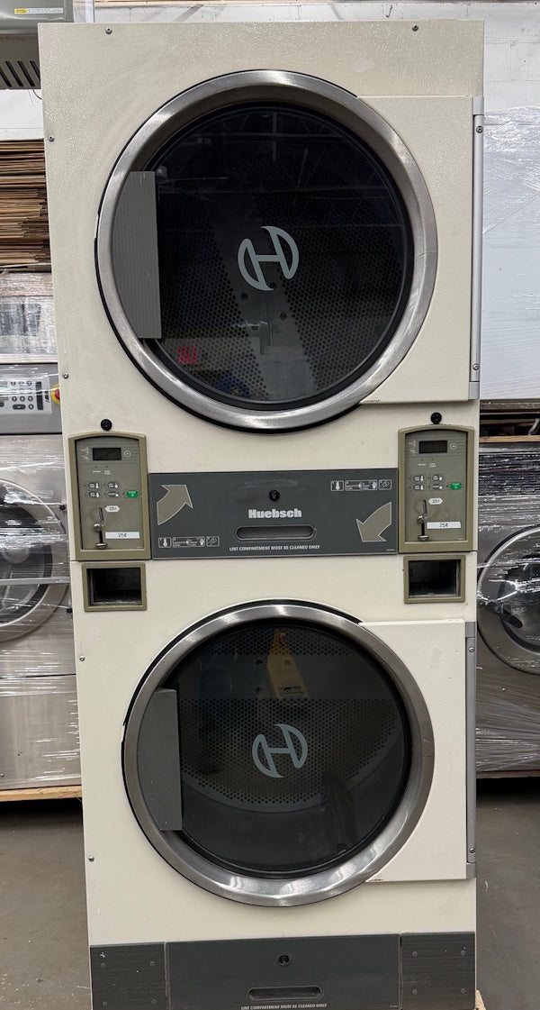 Huebsch 30Lb Stack Dryer HTT30N Gas 120V 60Hz White Coin Operated [Used]
