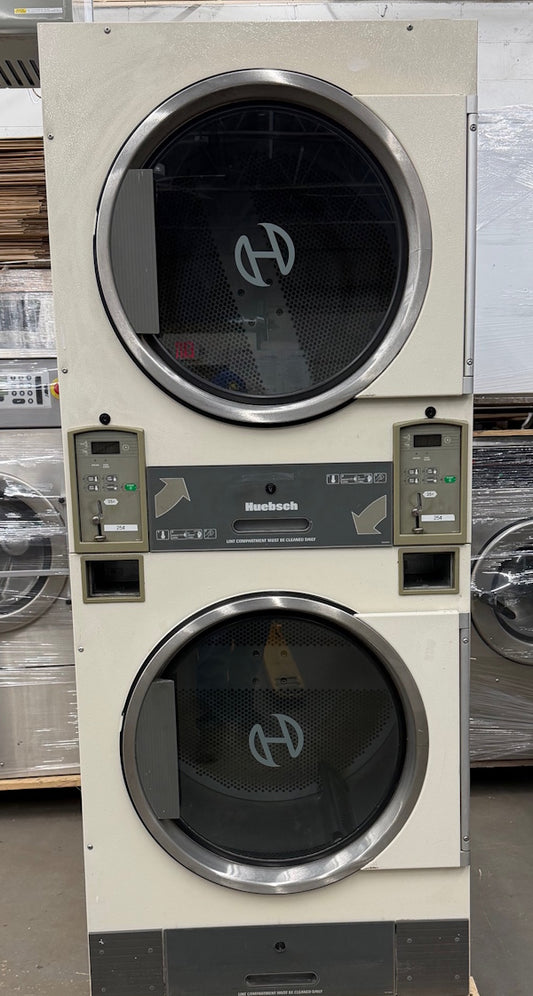 Huebsch 30Lb Stack Dryer HTT30N Gas 120V 60Hz White Coin Operated [Used]