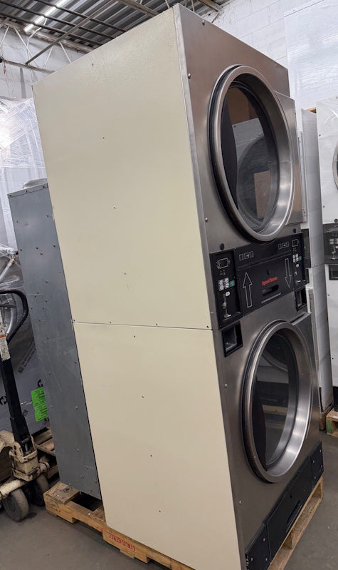 Speed Queen 30Lb Stack Gas Dryer STT30N 120V 60Hz 1Ph Stainless Steel Coin Op [Used]