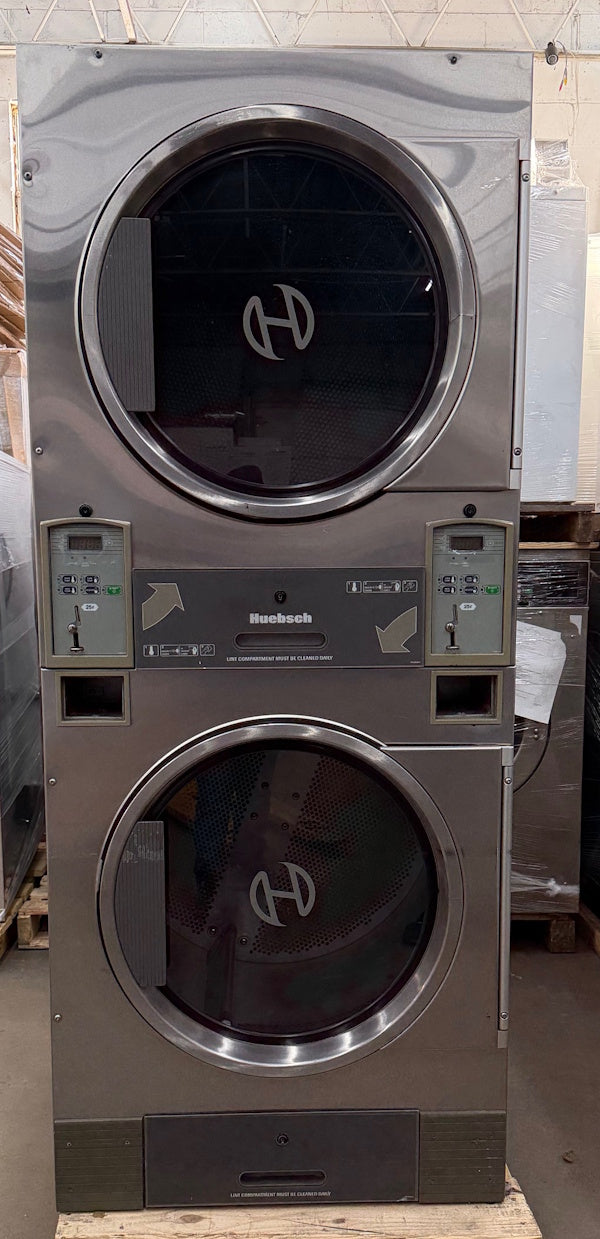 Huebsch 30Lb Stack Dryer HTT30N Gas 120V 60Hz Stainless Steel Coin Op[Used]