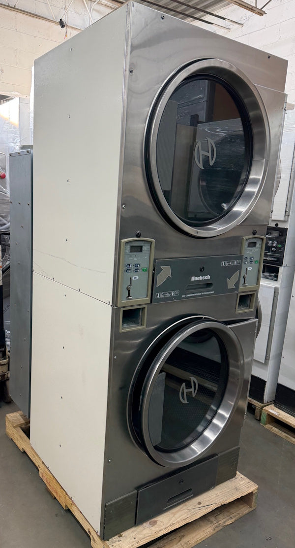 Huebsch 30Lb Stack Dryer HTT30N Gas 120V 60Hz Stainless Steel Coin Op[Used]