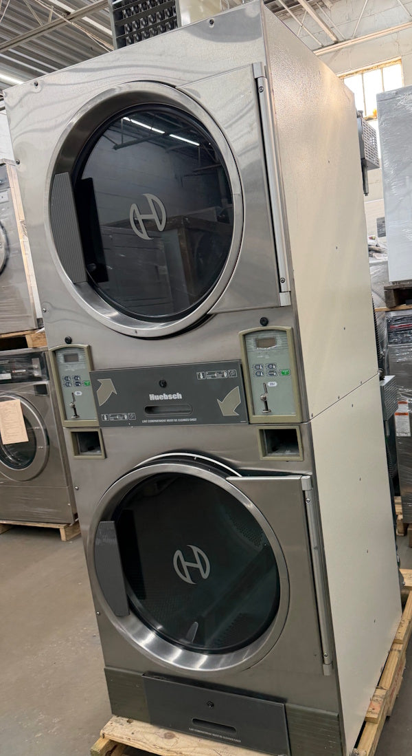 Huebsch 30Lb Stack Dryer HTT30N Gas 120V 60Hz Stainless Steel Coin Op[Used]
