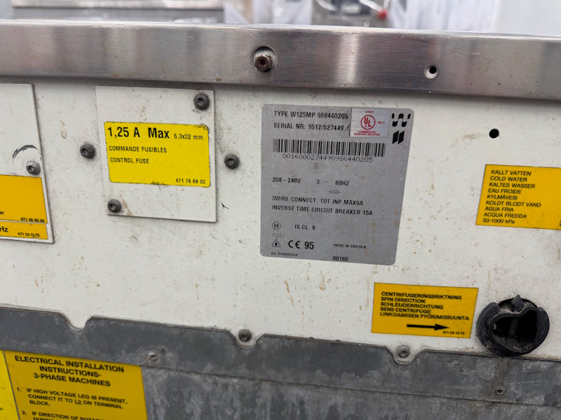 Wascomat W125ES Triple Load Washer 35Lb 208-240V 3Ph 60Hz Coin Op [Used]