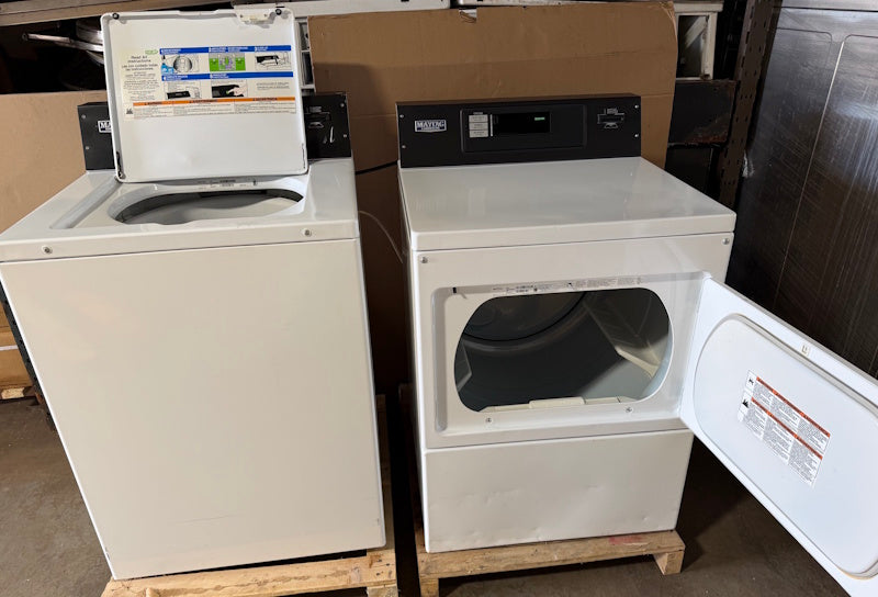 Maytag Set Commercial Washer and Gas Dryer MAT20PRA MDG20PRA 120v 60Hz[Used]