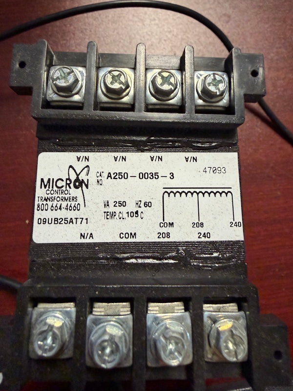 Milnor Micron Control Transformer 09UB25AT71 250VAC 60Hz  [Used]