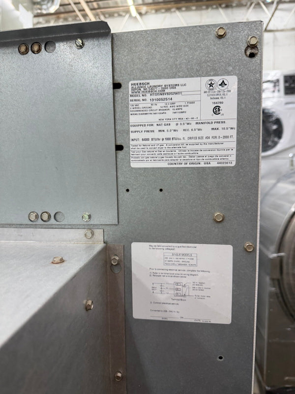 Huebsch 25Lb Dryer HT025N Gas 120V 60Hz White CardRe OPL [Used]