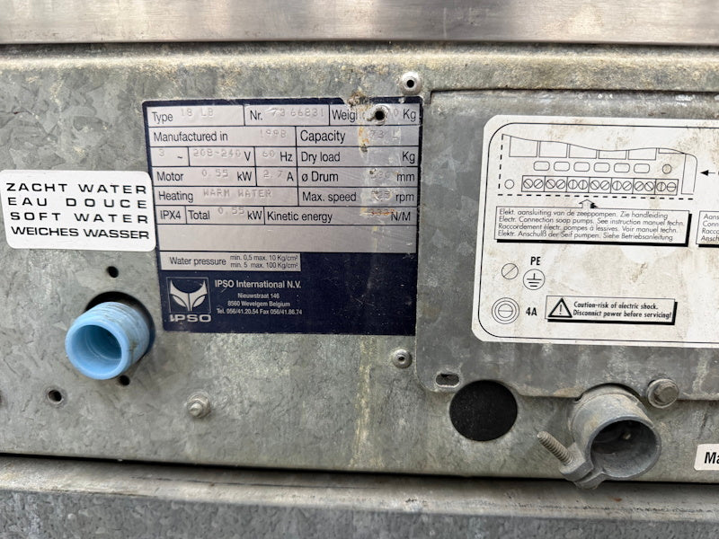 Ipso WE73 18Lb Commercial Front Load Washer 240V 60Hz 3Ph OPL CardRe [Used]