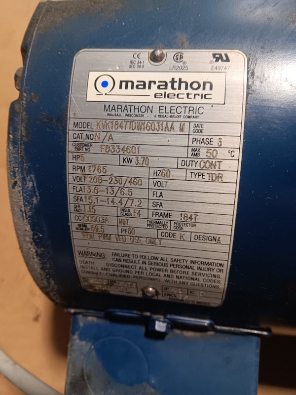 Unimac Washer Motor 3Ph 60Hz 208-230V F8054101 F8334601 [Used]