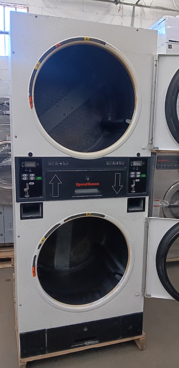 Speed Queen 30Lb Stack Gas Dryer STT30N 120V 60Hz 1Ph White Coin Operated [Used]