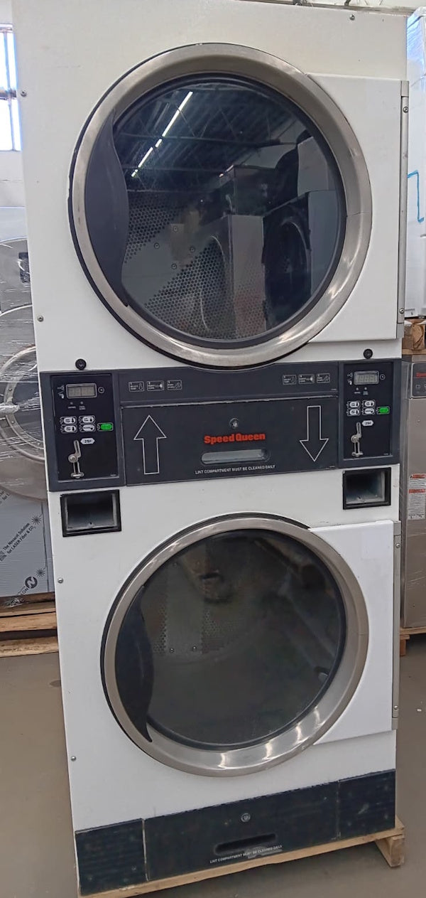Speed Queen 30Lb Stack Gas Dryer STT30N 120V 60Hz 1Ph White Coin Operated [Used]