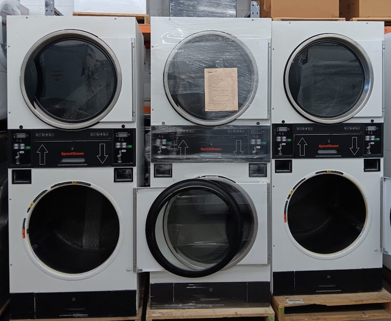 Speed Queen 30Lb Stack Gas Dryer STT30N 120V 60Hz 1Ph White Coin Operated [Used]