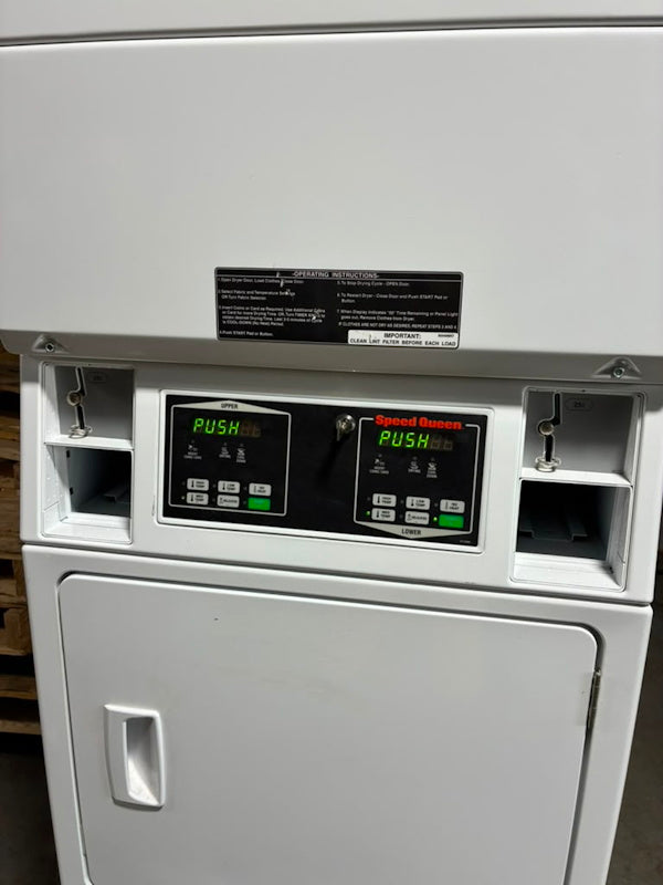 SQ SSENCAGW173TW01 White Stack Electric Dryer 7.4cu ft. Coin Op[Open Box]